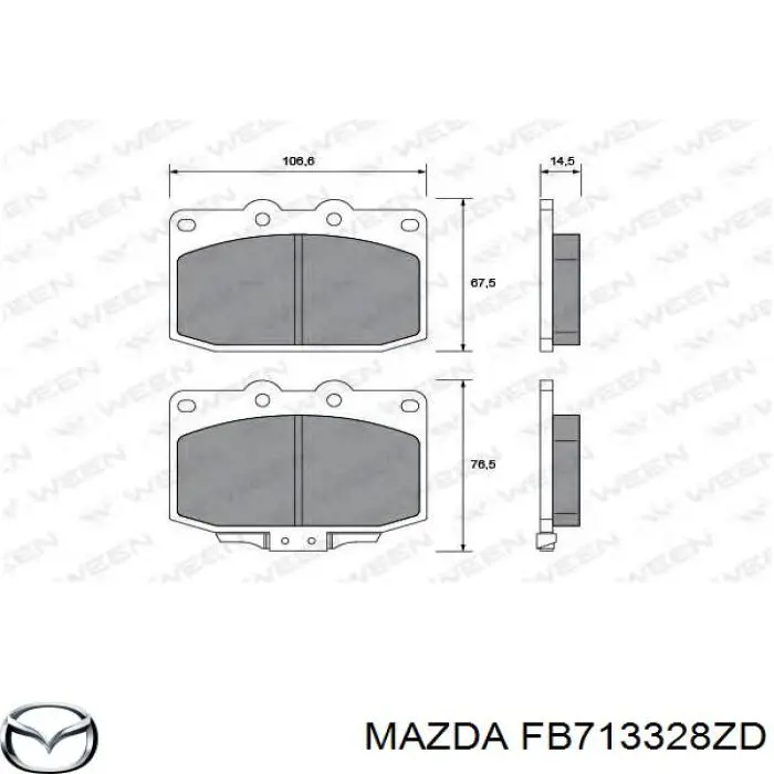 FB713328ZD Mazda pastillas de freno delanteras