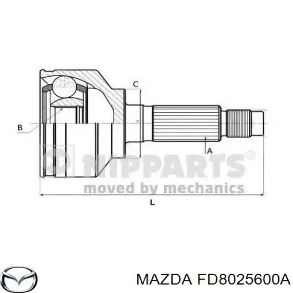  Árbol de transmisión delantero derecho para Mazda 2 DE