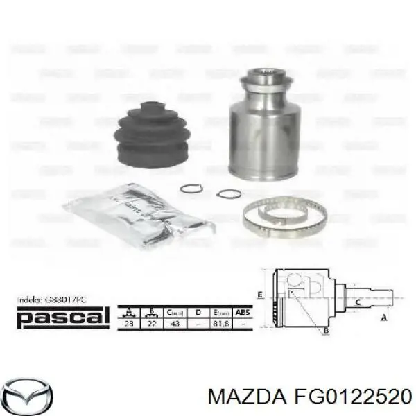 FG0122520 Mazda junta homocinética interior delantera derecha