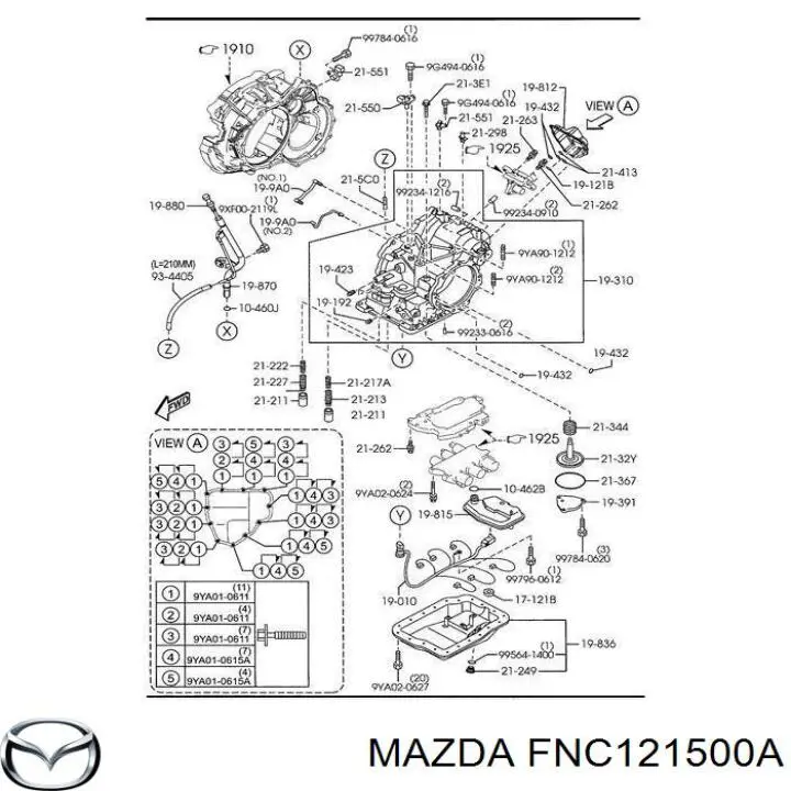 FNC121500A Mazda filtro hidráulico, transmisión automática