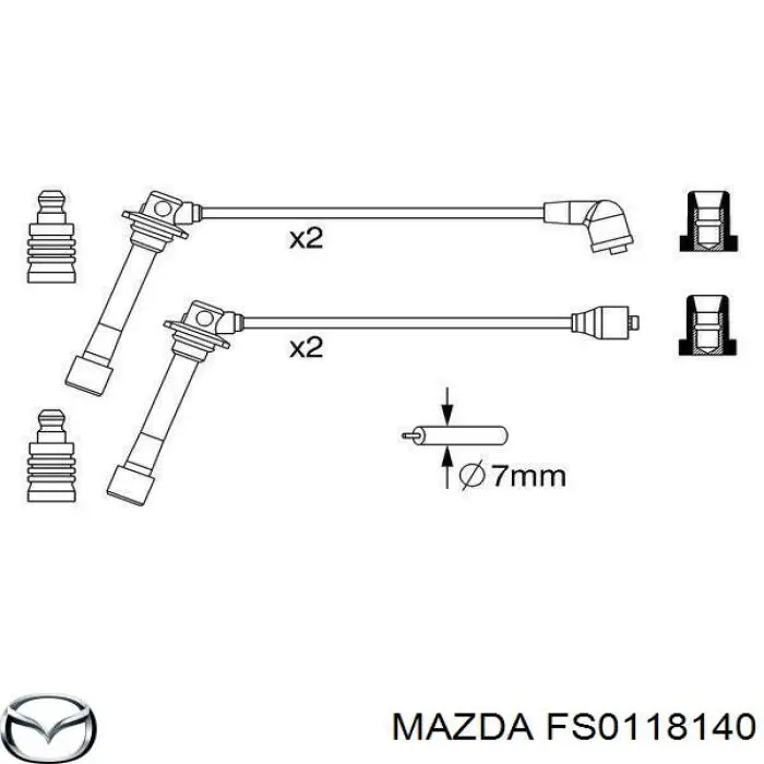 FS0118140 Mazda juego de cables de encendido