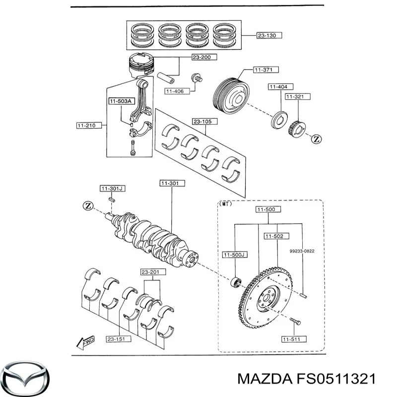  Rueda dentada, cigüeñal para Mazda Premacy CP