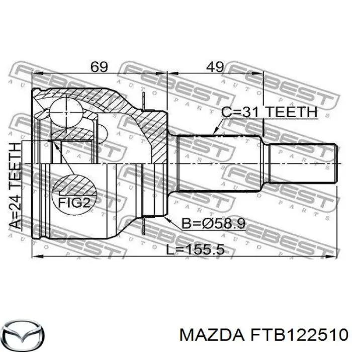 FTB122510 Mazda junta homocinética exterior delantera