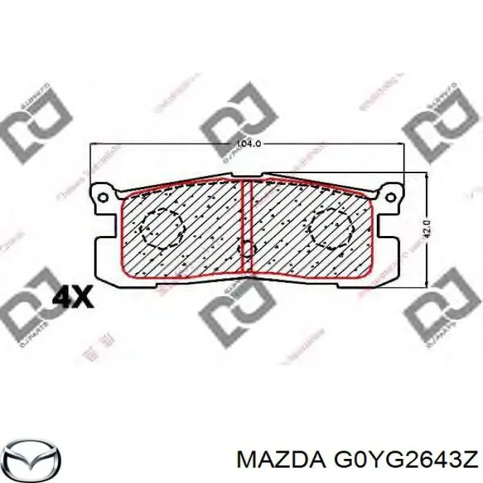 G0YG2643Z Mazda pastillas de freno traseras