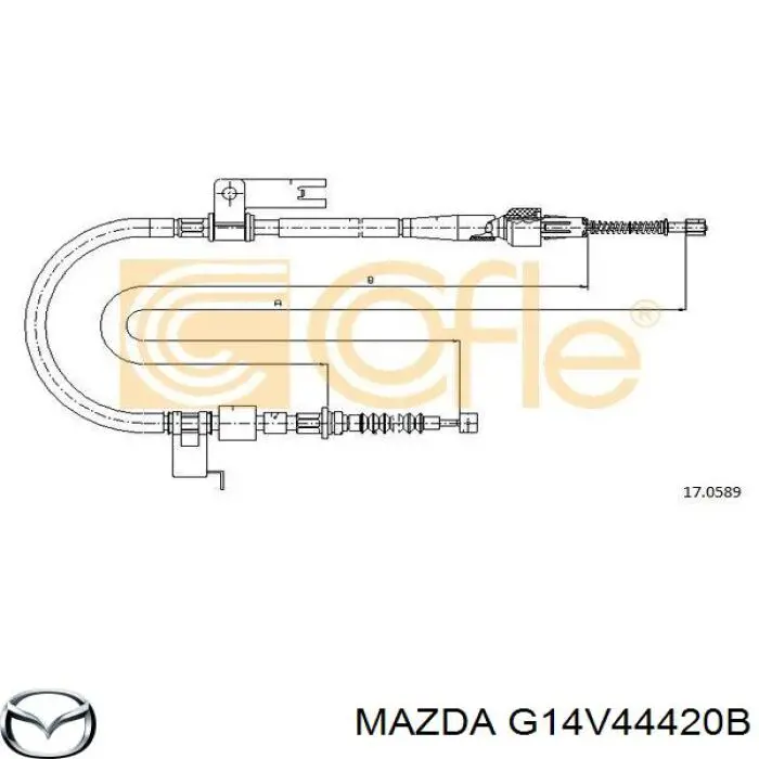 G14V44420C Mazda cable de freno de mano trasero izquierdo