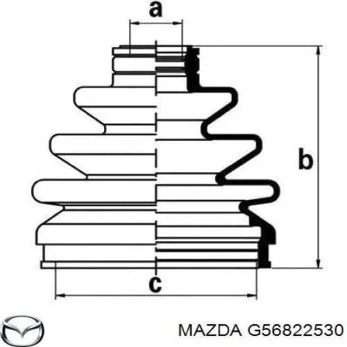 G56822530 Mazda fuelle, árbol de transmisión delantero exterior