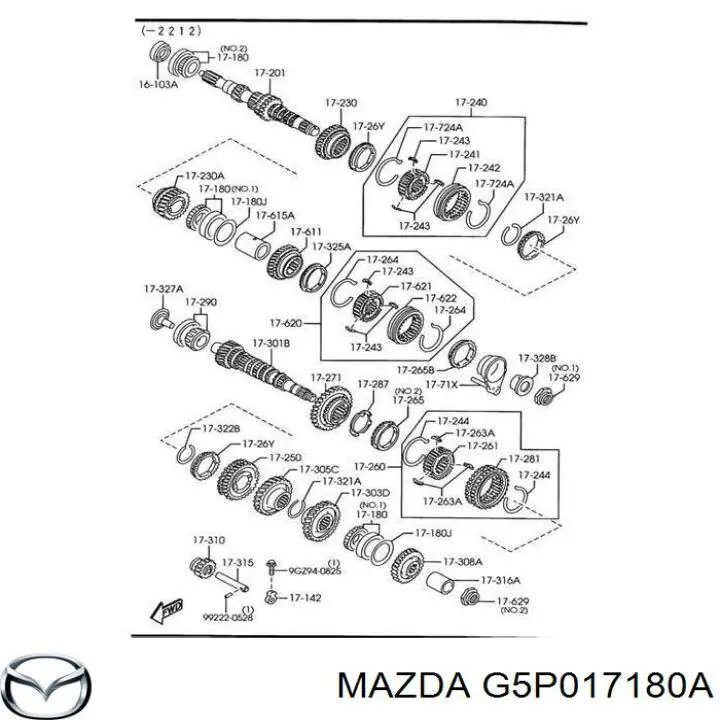 G5P017180A Mazda cojinete del eje de entrada de la caja de engranajes