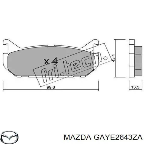 GAYE2643ZA Mazda pastillas de freno traseras