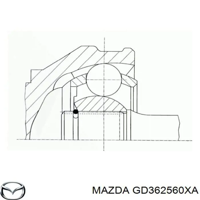 GD362560XA Mazda árbol de transmisión delantero izquierdo