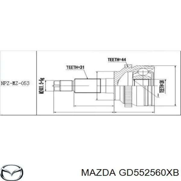 GD552560XB Mazda junta homocinética exterior delantera