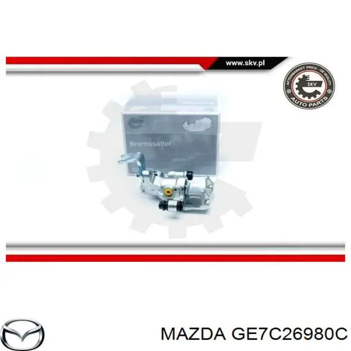 GE7C26980C Mazda pinza de freno trasero derecho