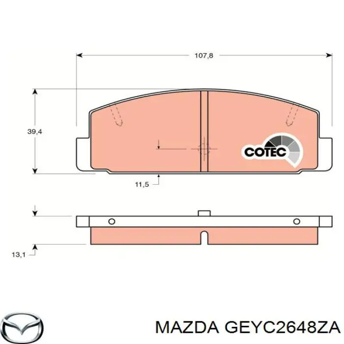 GEYC2648ZA Mazda pastillas de freno traseras