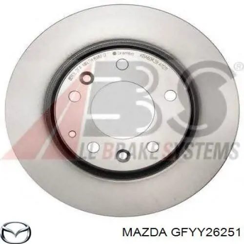 GFYY26251 Mazda disco de freno trasero