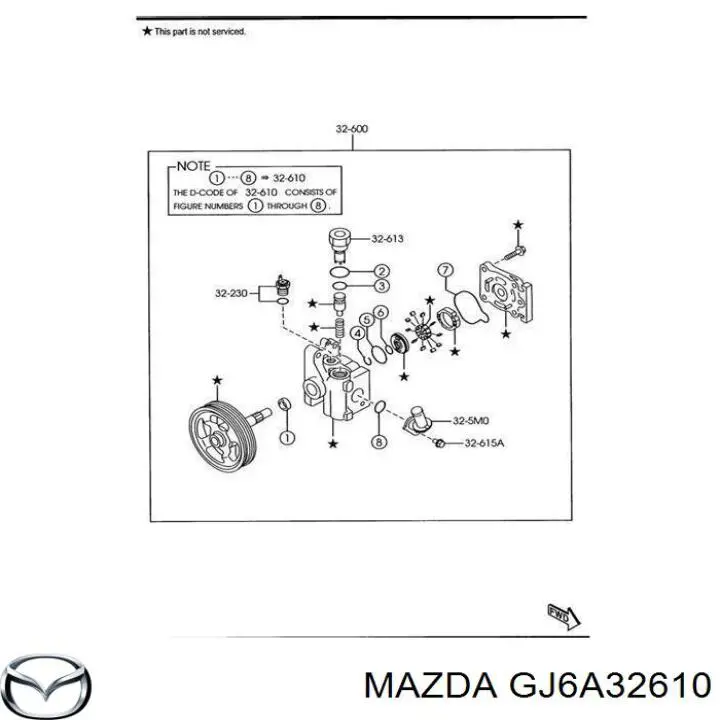  Juego de reparación, bomba de dirección hidráulica para Mazda 6 GG