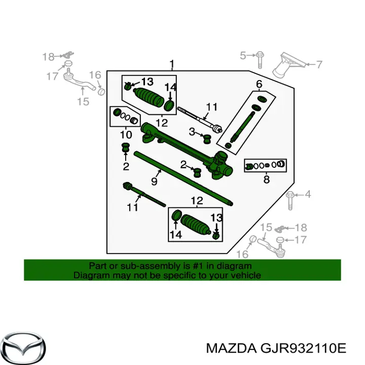  Cremallera de dirección para Mazda 6 GJ, GL