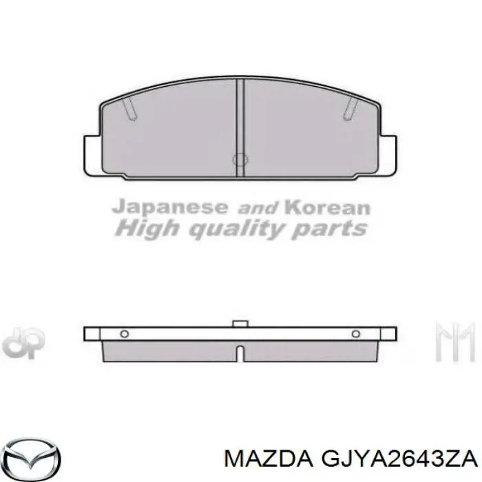 GJYA2643ZA Mazda pastillas de freno traseras