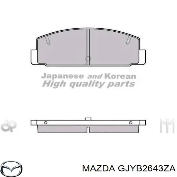 GJYB2643ZA Mazda pastillas de freno traseras