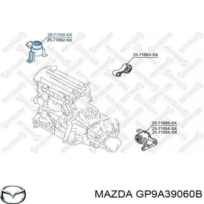 GP9A39060B Mazda soporte de motor derecho