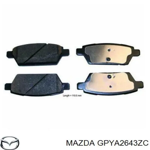 GPYA2643ZC Mazda pastillas de freno traseras