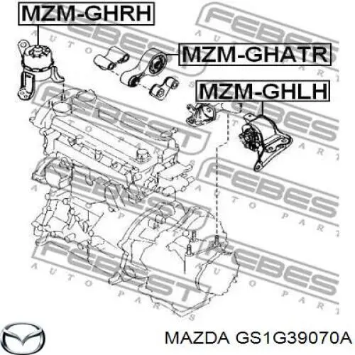 GS1G39070A Mazda soporte motor izquierdo