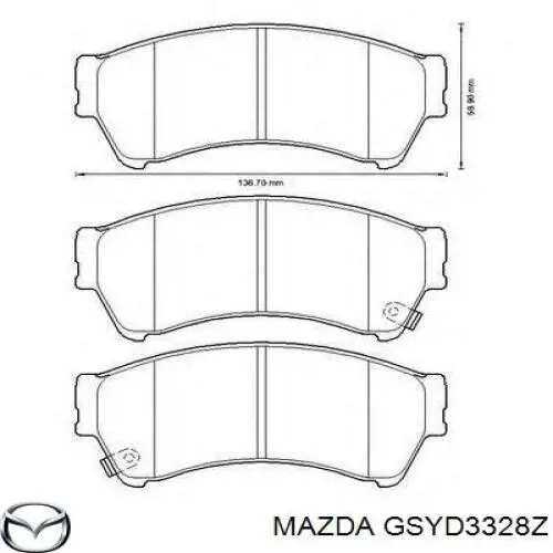 GSYD3328Z Mazda pastillas de freno delanteras