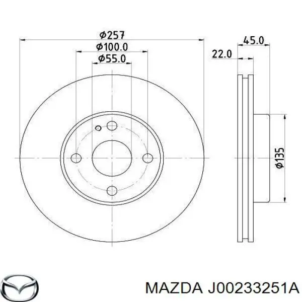 J00233251A Mazda freno de disco delantero