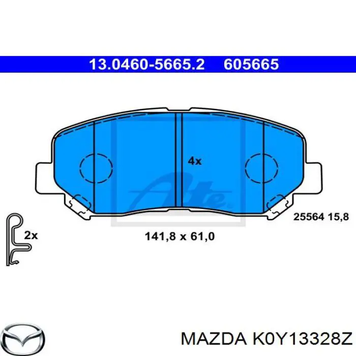 K0Y13328Z Mazda pastillas de freno delanteras