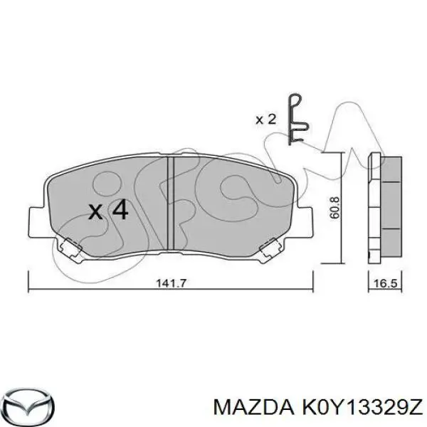 K0Y13329Z Mazda pastillas de freno delanteras