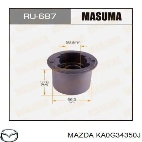 KA0G34350J Mazda barra oscilante, suspensión de ruedas delantera, inferior izquierda