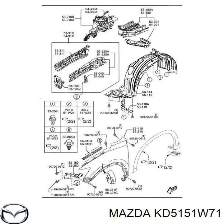  Listón embellecedor/protector, guardabarros delantero izquierdo para Mazda CX-5 KE