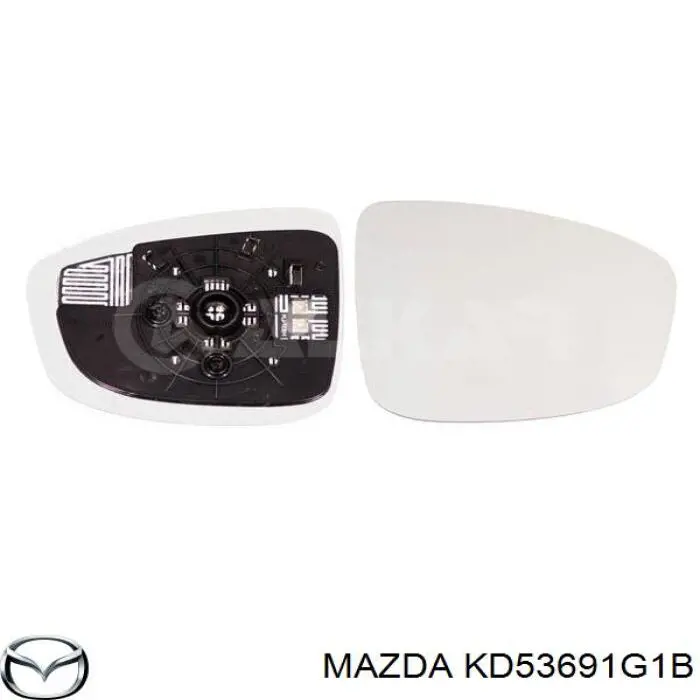 KD53691G1B Mazda cristal de espejo retrovisor exterior derecho