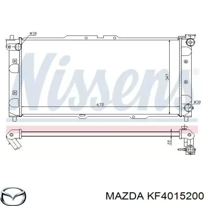 KF4015200 Mazda radiador refrigeración del motor