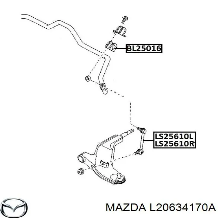 L20634170A Mazda barra estabilizadora delantera izquierda