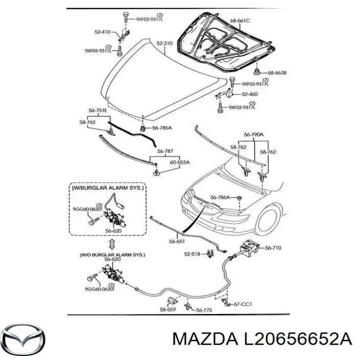  Capo De Bloqueo para Mazda 2 DL, DJ