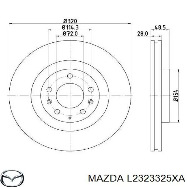 L2323325XA Mazda freno de disco delantero