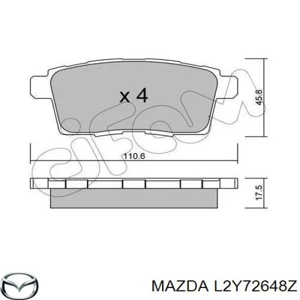 L2Y72648Z Mazda pastillas de freno traseras