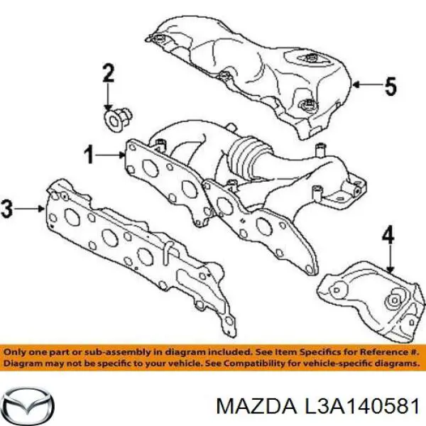 L3A140581 Mazda junta de tubo de escape silenciador