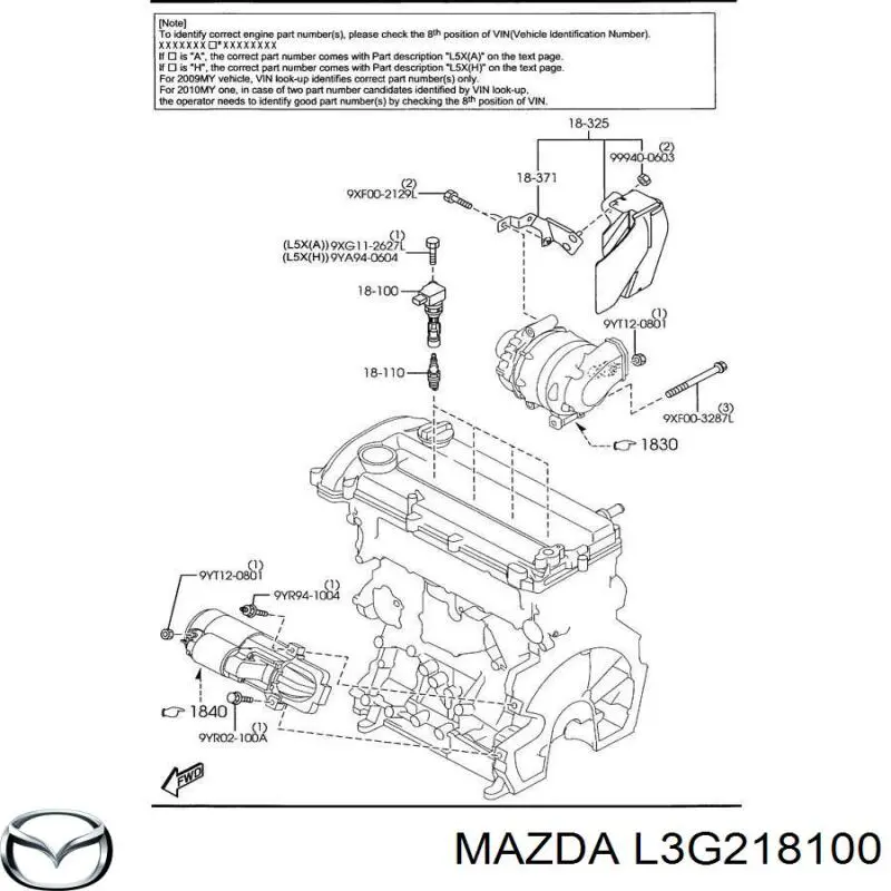 L3G218100 Mazda bobina de encendido