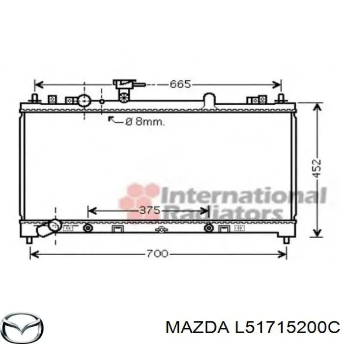 L51715200C Mazda radiador refrigeración del motor