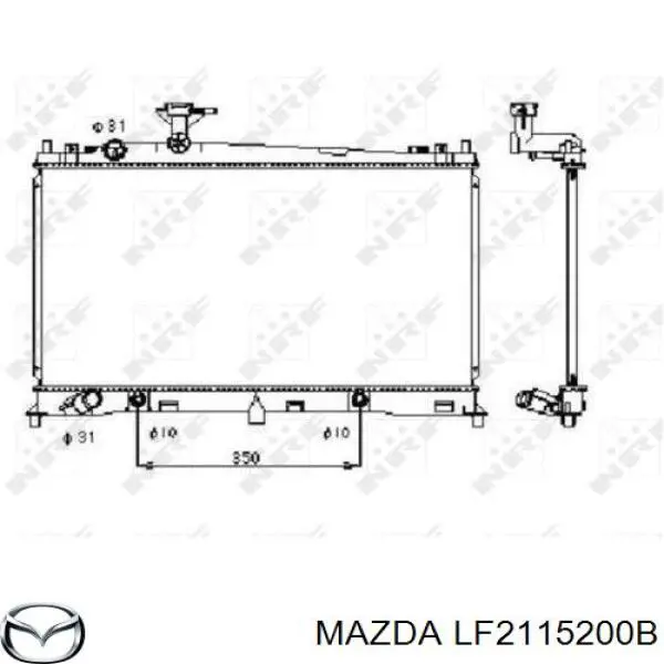 LF2115200B Mazda radiador refrigeración del motor