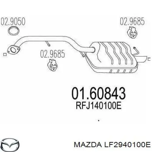 LF2940100E Mazda silenciador posterior