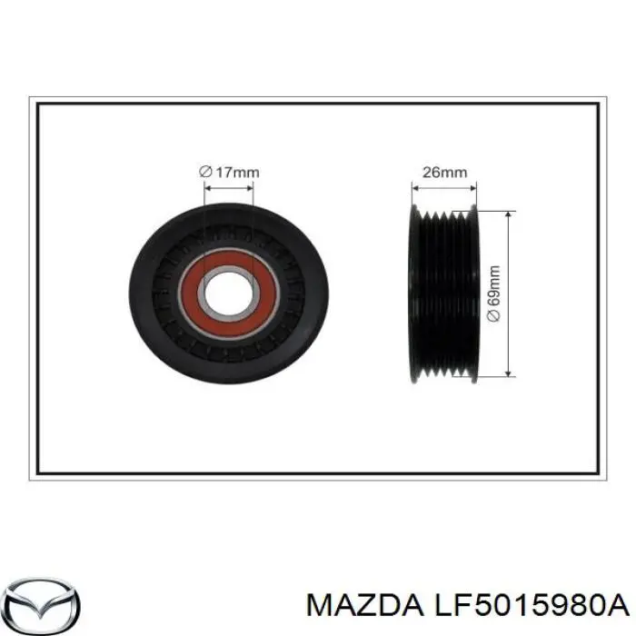 LF5015980A Mazda tensor de correa, correa poli v