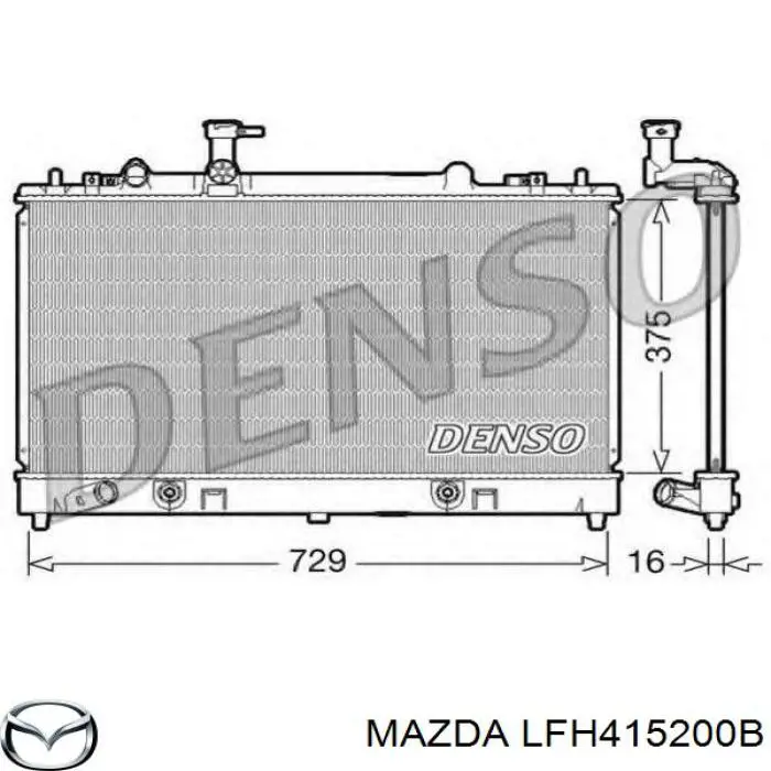 LFH415200B Mazda radiador refrigeración del motor