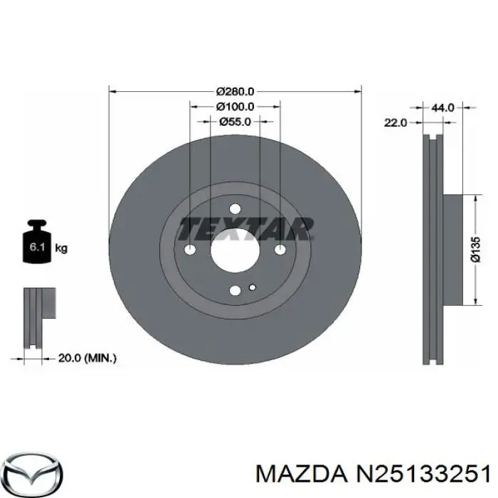  Freno de disco delantero para Mazda MX-5 4 