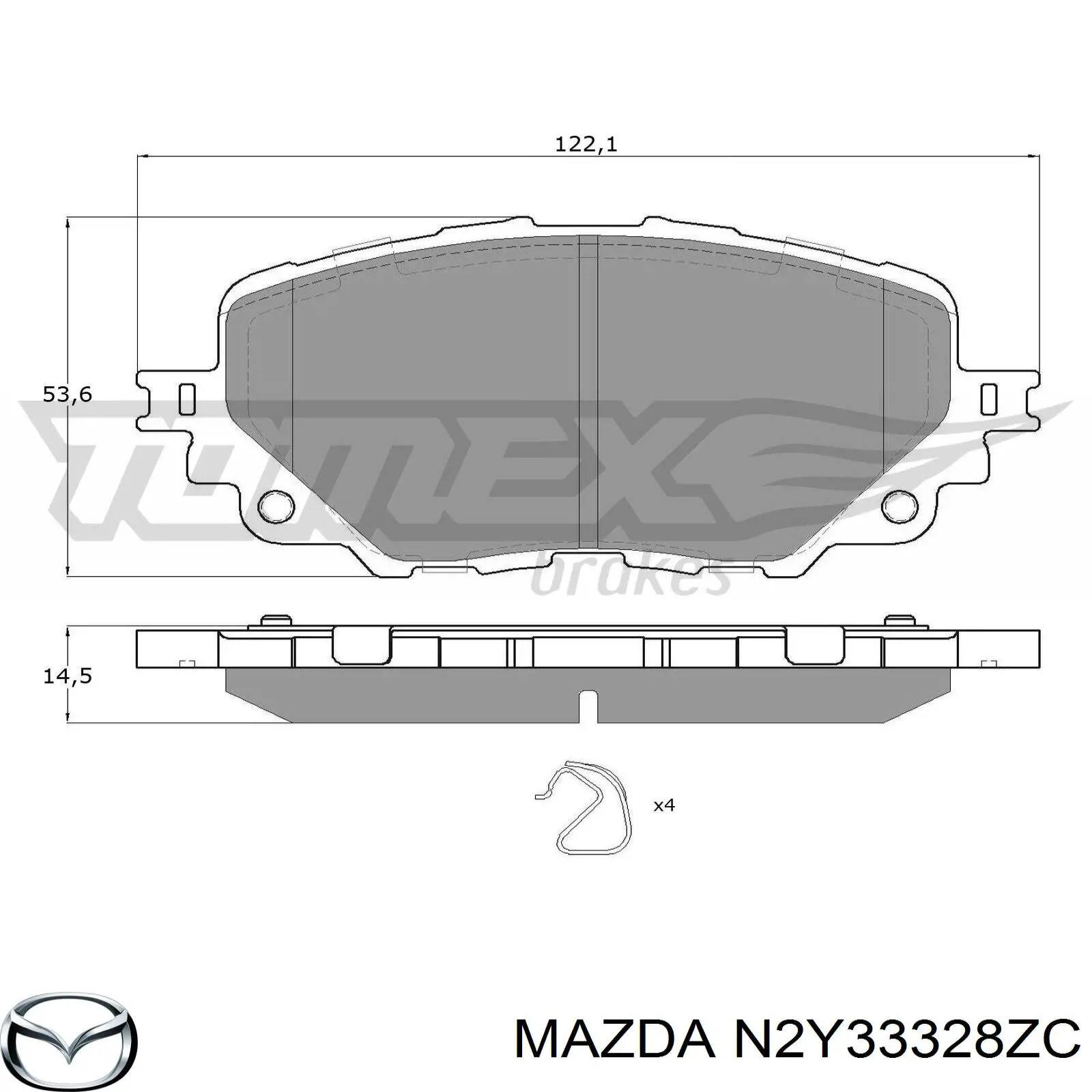 N2Y33328ZC Mazda pastillas de freno delanteras