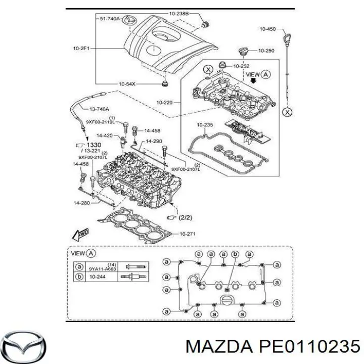  Junta de la tapa de válvulas del motor para Mazda CX-5 KE