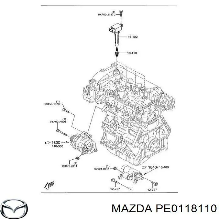 PE0118110 Mazda bujía de encendido