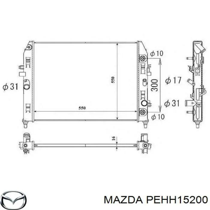 PEHH15200 Mazda radiador refrigeración del motor