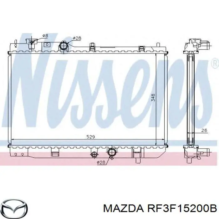 RF3F15200B Mazda radiador refrigeración del motor