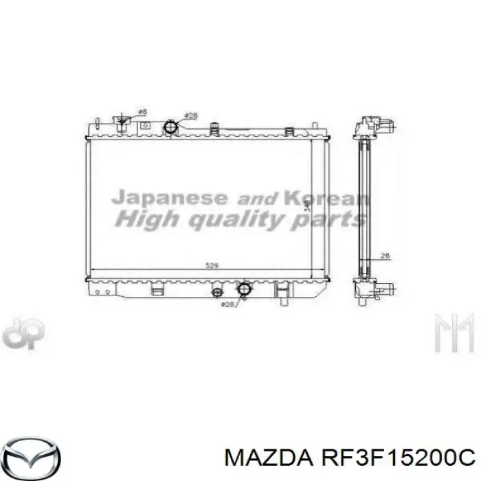 RF3F15200C Mazda radiador refrigeración del motor